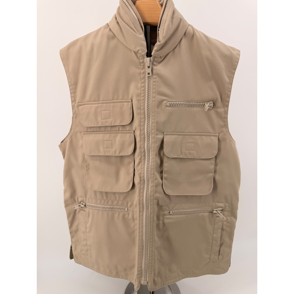 Vintage Banana Republic Safari Utility Vest Tan Khaki Mill Valley Mens Small